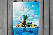 Beach Music Party Flyer, a Flyer Template by CREATIVE DUDE (Thumbnail 2 of 3)
