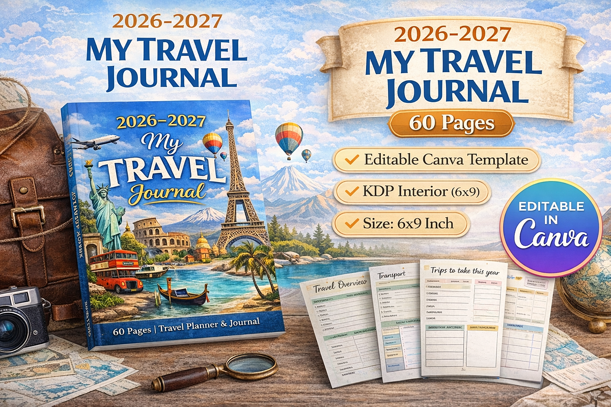 2026–2027 Travel Journal, a Stationery Template by Designmela01 (Photo 1 of 11)