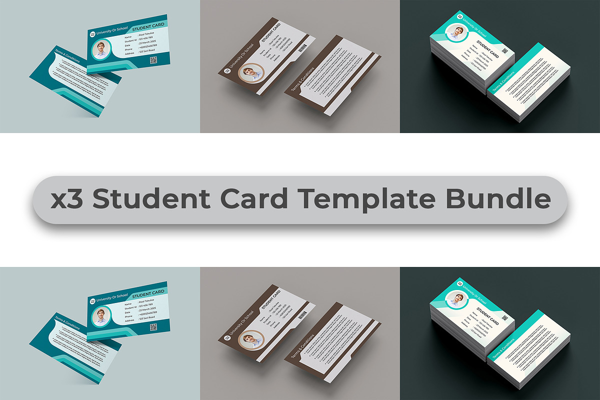Student Card Template Bundle 3, a Card Template by takuloerizal (Photo 1 of 4)