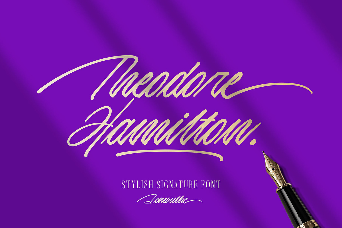 Theodore Hamilton | Signature Font, a Script Font by Lemonthe (Photo 1 of 10)