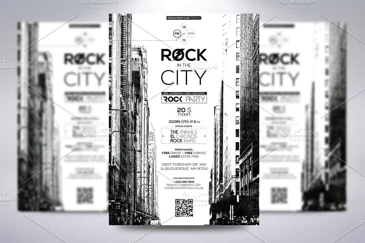 Rock In The City, a Flyer Template by CREATIVE DUDE (Photo 1 of 3)
