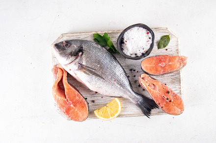 Raw fish cooking background, a Food & Drink Photo by Rimma