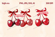 Retro Cherry Illustrations PNG & SVG, an Object Graphic by Marie T (Thumbnail 8 of 12)