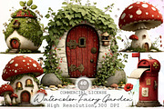 Watercolor Fairy Garden Clipart, an Illustration by Sublimation Artist (Thumbnail 1 of 6)