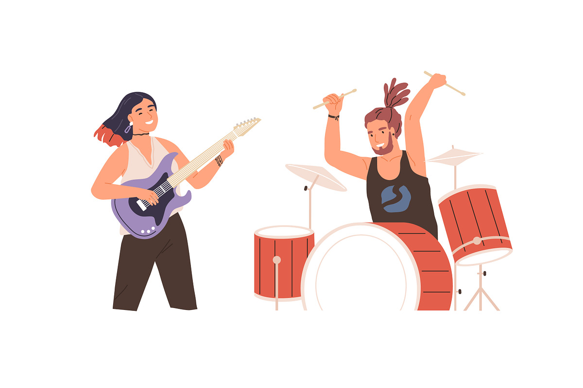 People play musical instruments set, an Education Illustration by Good Studio (Photo 2 of 5)