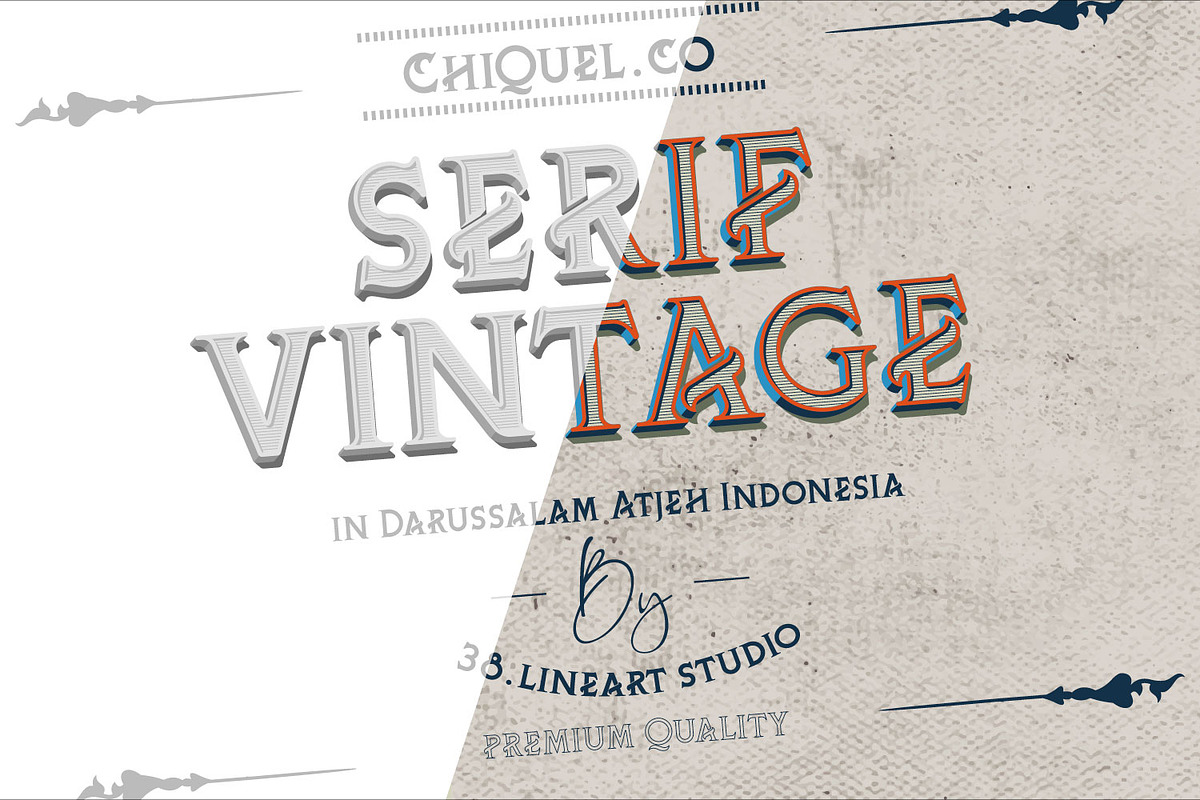 Chiquel - Serif Vintage Font, a Serif Font by Ridha-38.lineart (Photo 4 of 10)