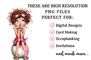 Whimsical Summer Beach Girl Clipart, an Illustration by OK Design (Thumbnail 4 of 6)