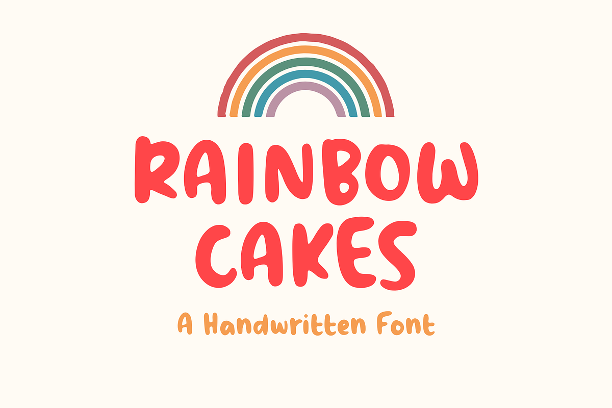 Rainbow Cakes - Handwritten Font, a Script Font by Creavibes Design (Photo 1 of 7)
