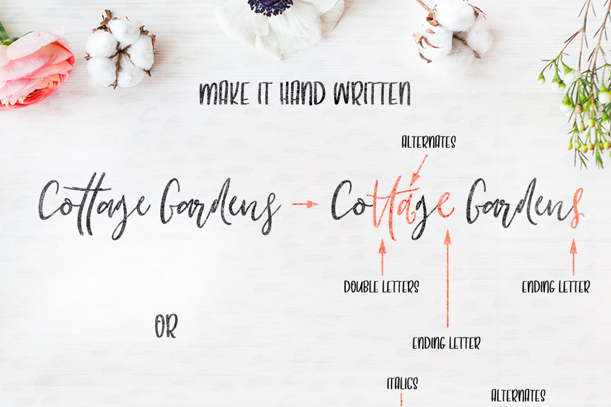 Cottage Gardens Script Font Duo preview 7