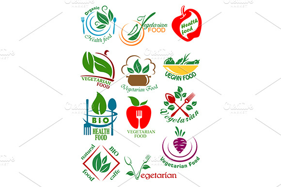 Vegetarian Health Food Icons
