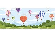 Hot air balloons flying templates, a Transportation Illustration by Good Studio (Thumbnail 4 of 8)