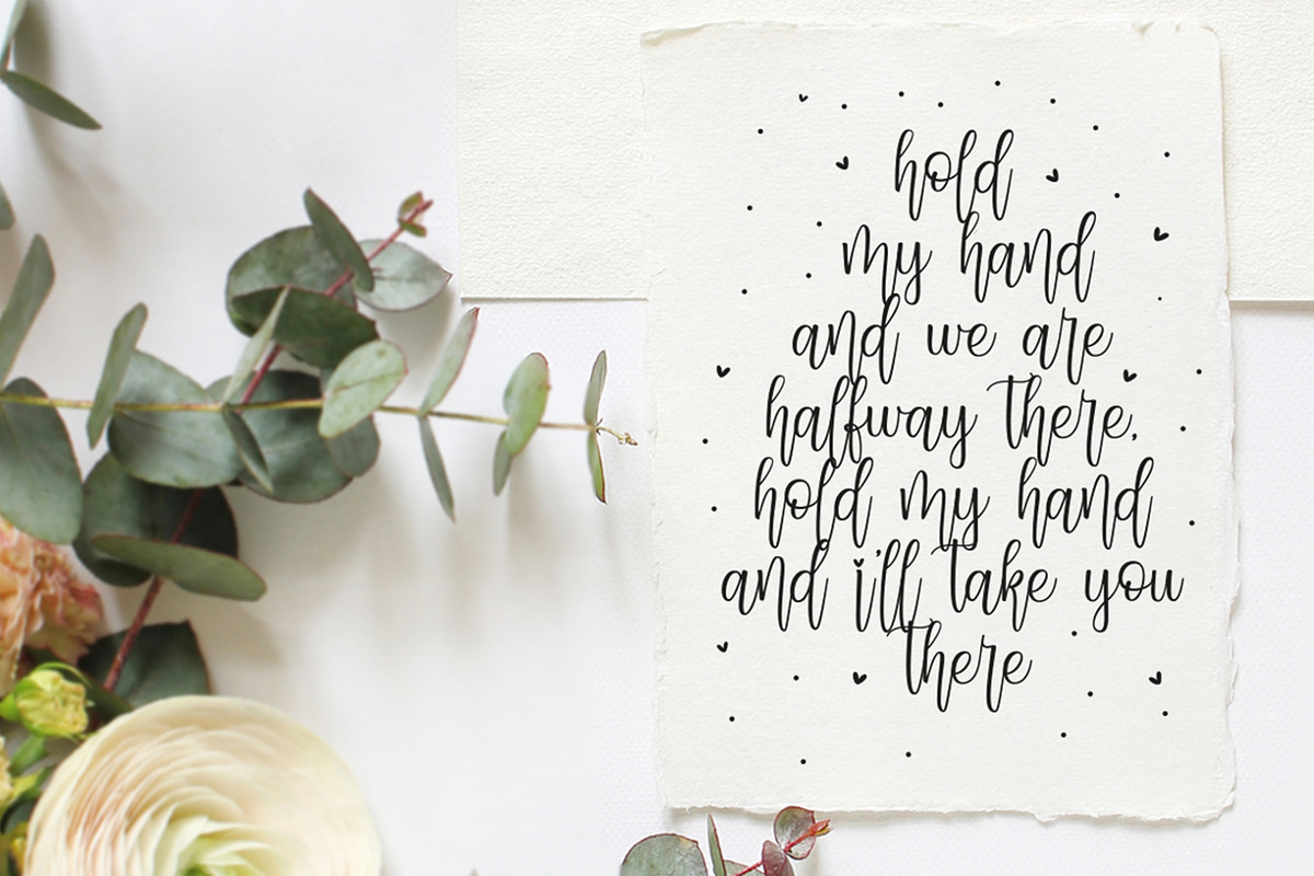 Dynamic Love | Calligraphy Script preview 3