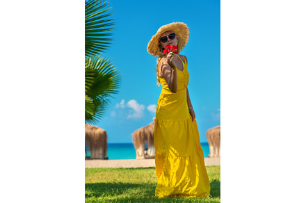 Woman on vacation at sea. Selective, a Person Photo by yanadjana