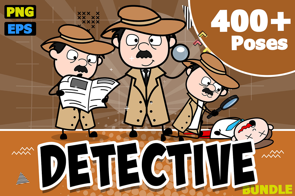 Detective ~ Cartoon Character Set, a Person Illustration by The Toon Company (Photo 1 of 7)