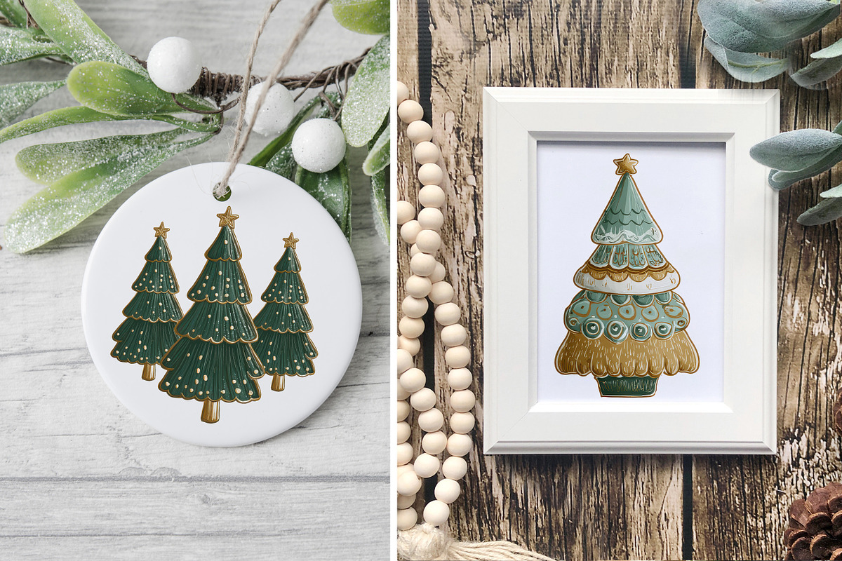 Whimsical Christmas Tree Clipart V.2, a Seasonal Illustration by V Design Creator (Photo 9 of 10)