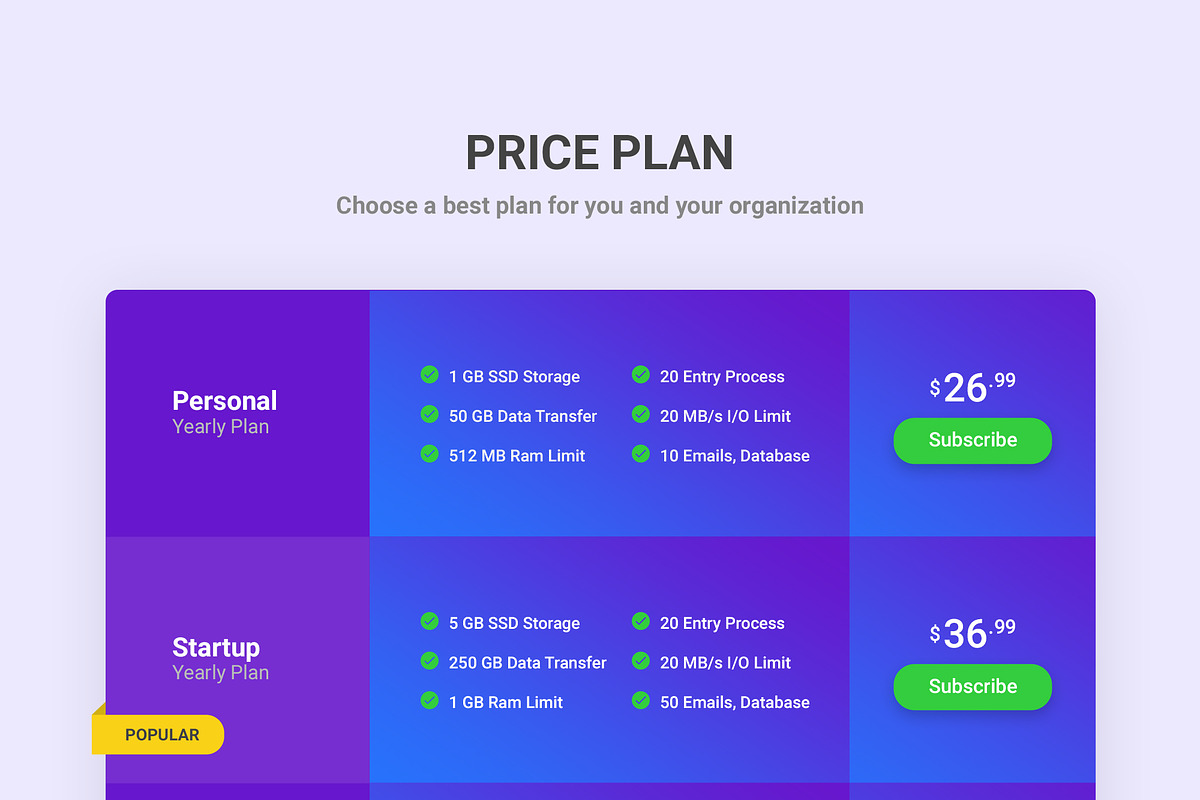 39 Mega Price Tables Bundle, an UI Kit Template by Smashing_Studio (Photo 26 of 40)