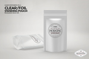 Clear /Foil Stand Up Pouch Mockup