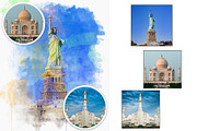Watercolor Photo Frame Template, an Action Add-On by CraftingStudio (Thumbnail 4 of 6)