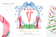 Watercolor Crest Ski Aspen Crest, a Graphic by LABFcreations (Thumbnail 1 of 4)