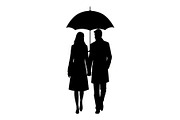 50 Couple Umbrella Silhouette Bundle, an Illustration by Designs_River (Thumbnail 11 of 51)