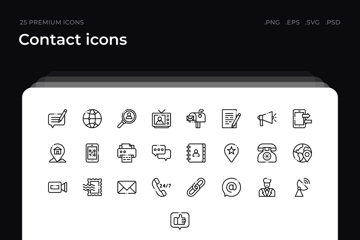 Contact icons, an Outline Icon by Wencory