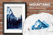 Watercolor mountains, an Illustration by Aksol (Thumbnail 5 of 6)