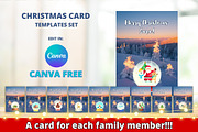 Christmas Card Templates Canva Set, a Card Template by Ellis Art (Thumbnail 1 of 5)