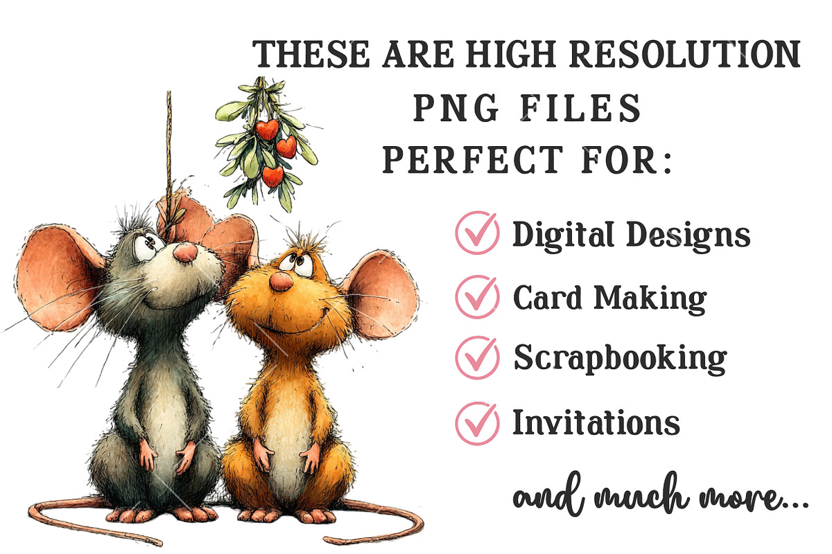 Quirky Valentine Mouse Clipart, an Illustration by OK Design (Photo 6 of 6)