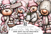 Whimsical Easter Teddy Bear Clipart, an Illustration by SVGArt (Thumbnail 1 of 7)