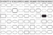 Wavy Scalloped Label Frame Bundle, an Illustration by musafir_fashion (Thumbnail 1 of 51)