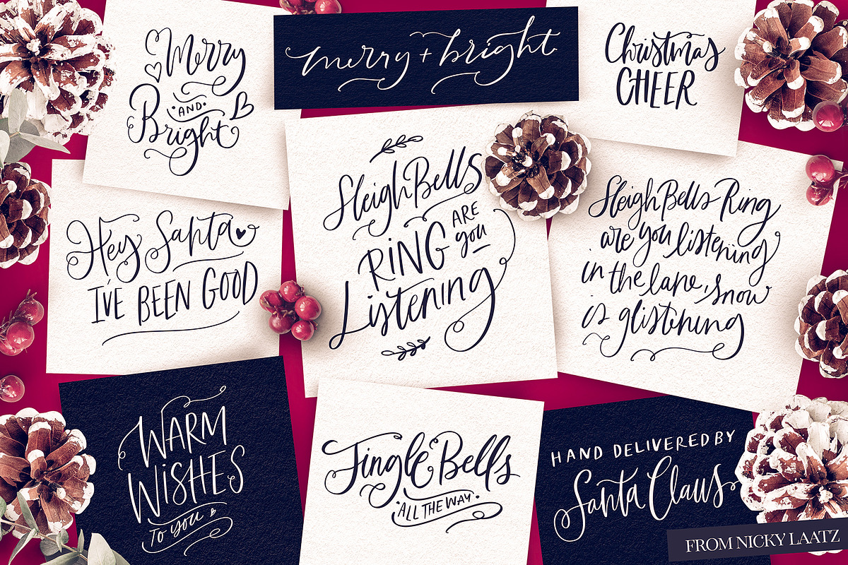 A Handlettered Christmas, a Decorative Illustration by Nicky Laatz (Photo 5 of 18)