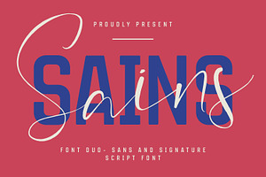 Sains Font Duo Script Free Sans, a Script Font by Maulana Creative