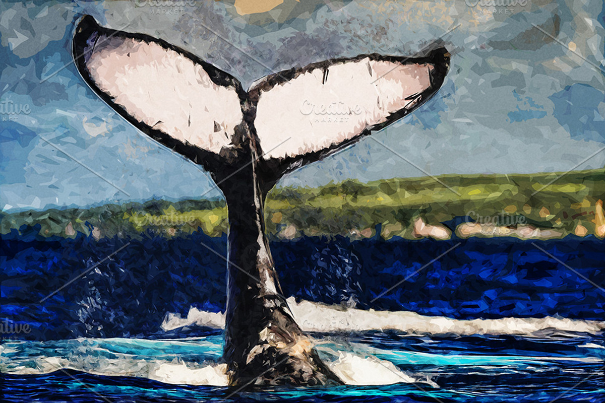 Whale, an Illustration by Nazar Hrabovyi