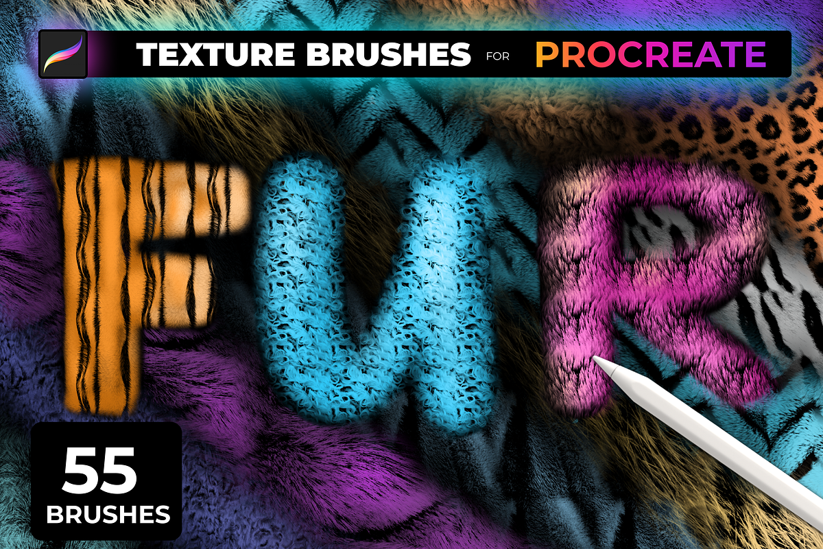55 FUR TEXTURE Brushes for PROCREATE, a Brush Add-On by Graphics Resources (Photo 4 of 10)