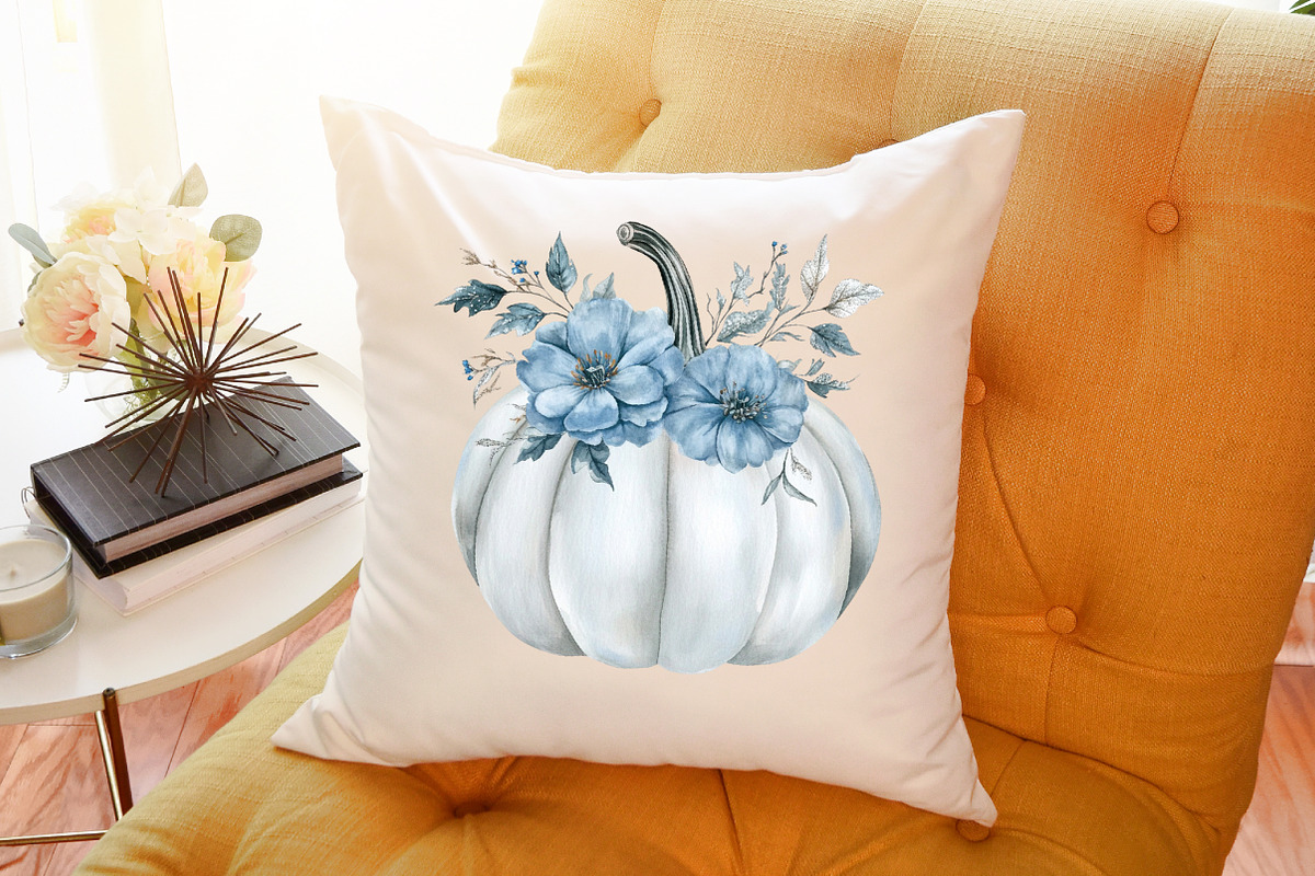 Watercolor Floral Pumpkin Clipart Se, an Illustration by Sublimation Artist (Photo 6 of 6)