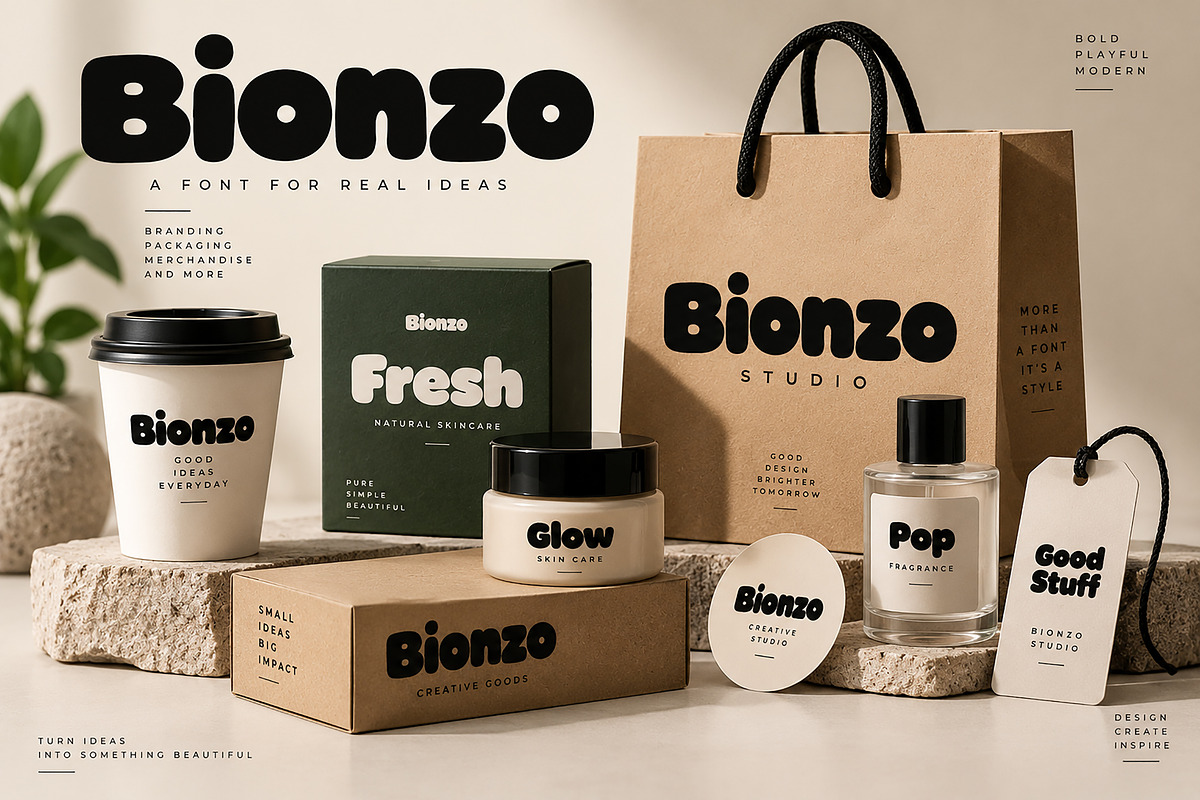Bionzo _ Display Font, a Script Font by Wow Magic (Photo 4 of 5)