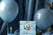 Boy birthday invitation card mockup, an Advertising Mockup by Blush Roses Print (Thumbnail 4 of 7)