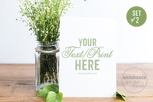 SET of 2 Rustic 5x7 Card Mockups