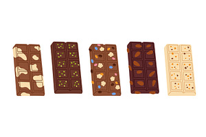 Chocolate bars. Different tastes, a Food Illustration by YummyBuum