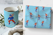 Vintage Winter Skiers, a Sport Illustration by Carpet Tapete Pretzel (Thumbnail 4 of 10)