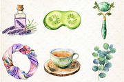 Watercolor Spa Clipart, Self Care Pn, an Illustration by Libby Wishes (Thumbnail 7 of 7)