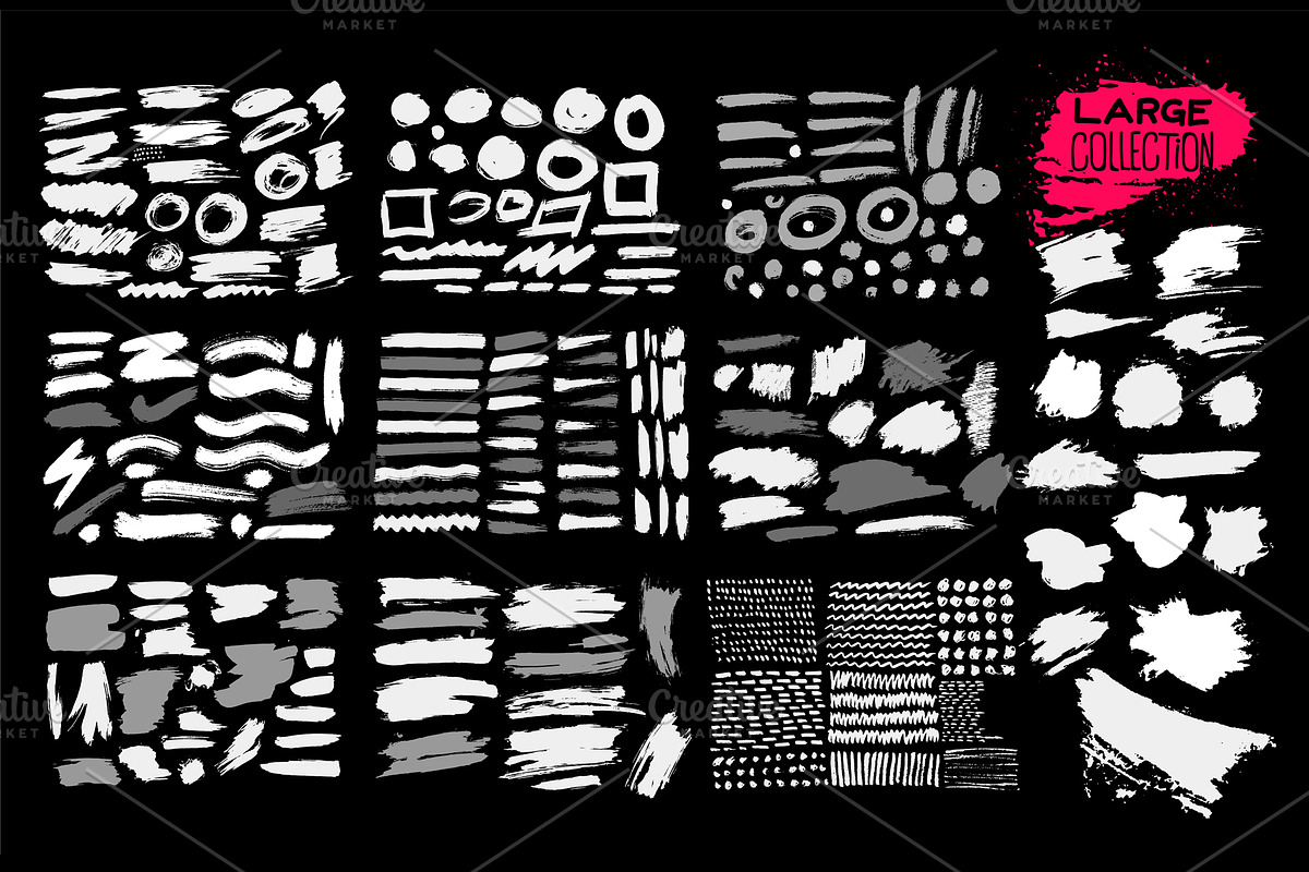 Big collection of brush strokes., a Brush Add-On by Vector photo shop (Photo 2 of 7)