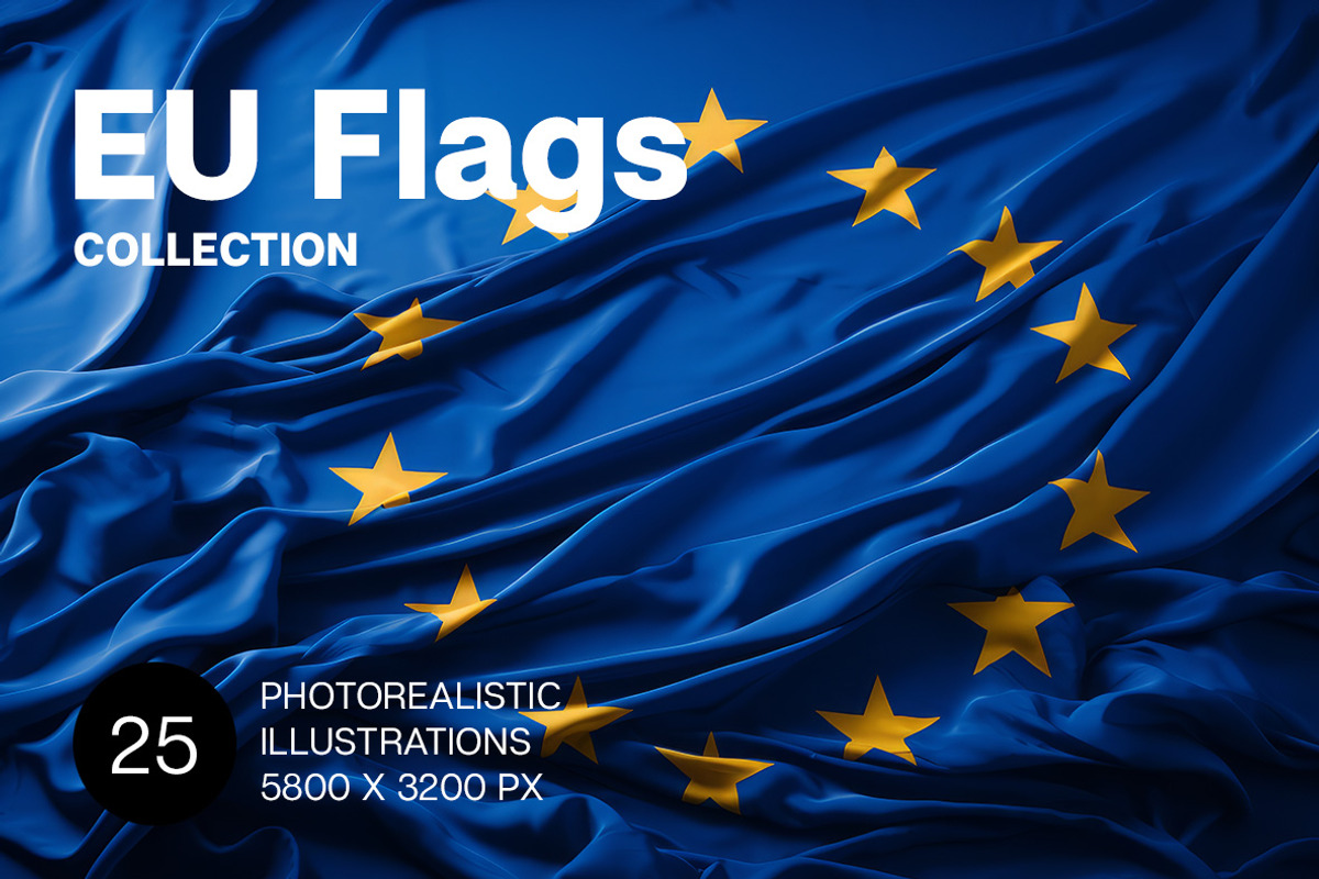 European Union Flags. 25 images, an Object Illustration by Handmadefont (Photo 1 of 10)