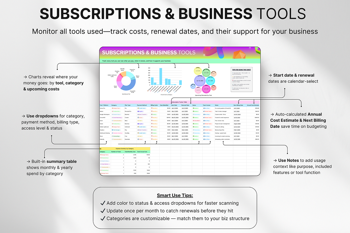 Small Business Finance Tracker Canva, a Design Template by DigiPax (Photo 9 of 10)