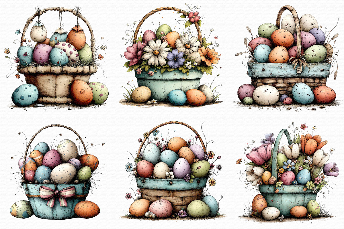 Easter Gift Basket Clipart, an Illustration by Libby Wishes (Photo 9 of 9)