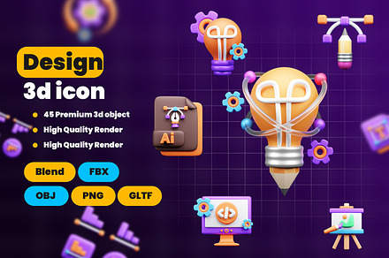Design and Development 3d Illustrati, an Object 3D Model by Ui Stock