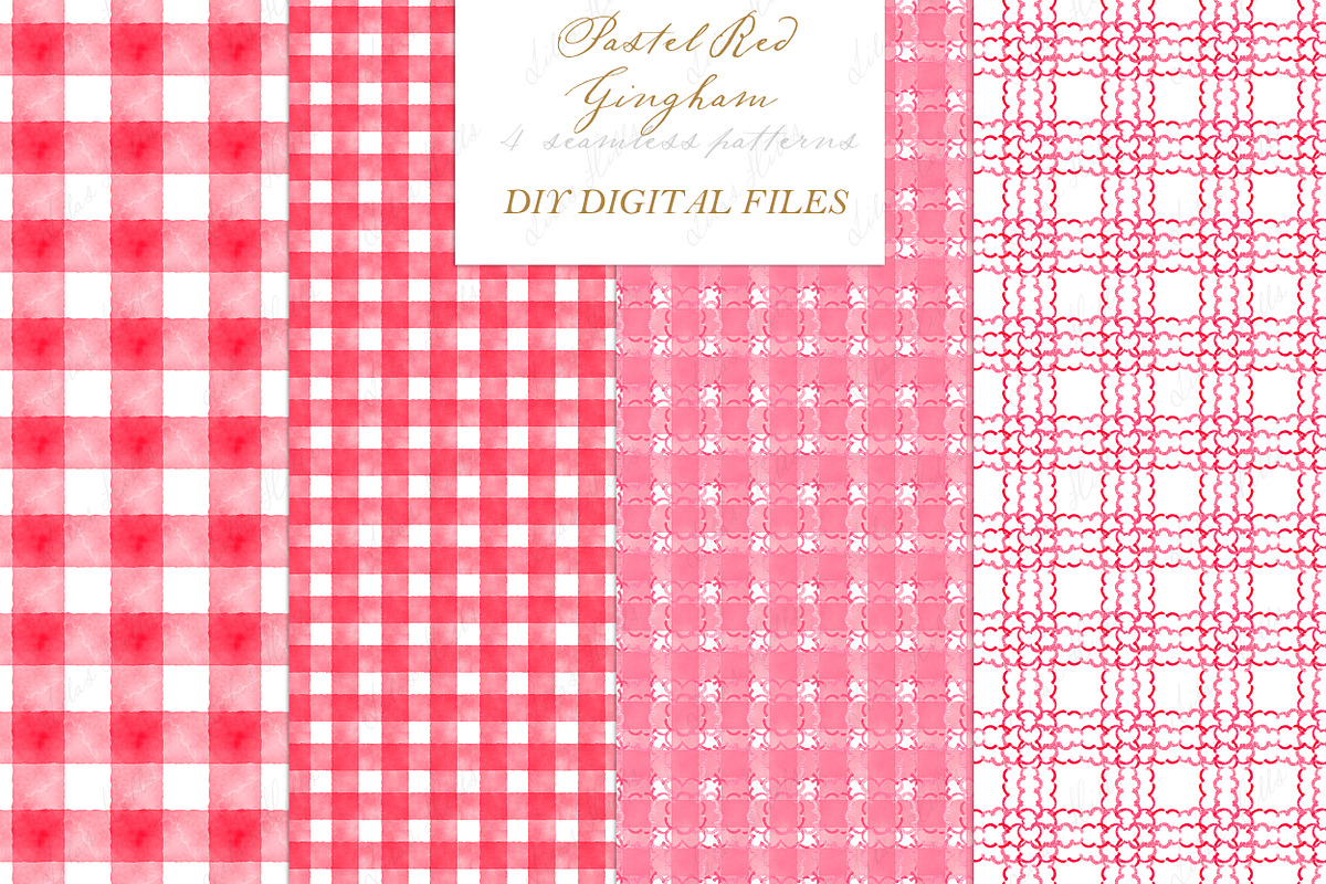 Gingham Red Pattern Frames DIY, an Illustration by LABFcreations