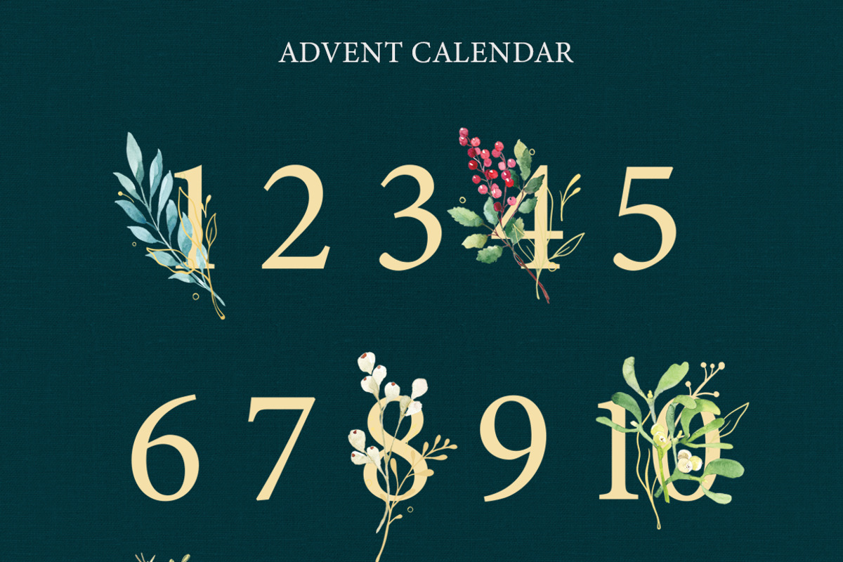 Merry Christmas watercolor set, a Poster Template by Anna's Lettering (Photo 17 of 18)