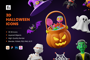 3D Halloween Icons