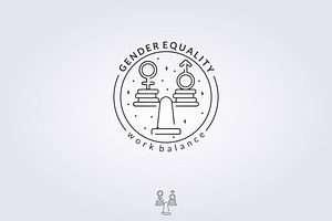 logo of work balance gender equality, a Branding & Logo Template by Lodzrov